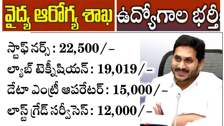 ఆంద్రప్రదేశ్ వైద్య ఆరోగ్య శాఖలో ఉద్యోగాలు భర్తీ | AP Medical health department Jobs Recruitment