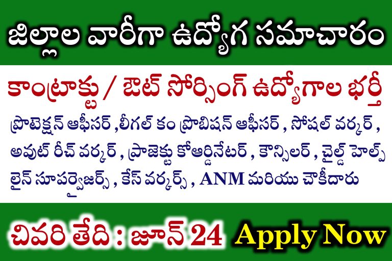 కాంట్రాక్టు లేదా అవుట్సోర్సింగ్ ఉద్యోగాల నోటిఫికేషన్ | Telangana Contract / Outsourcing Jobs Recruitment