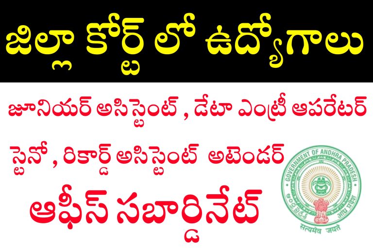 జిల్లా కోర్ట్ లో ఉద్యోగాలు భర్తీ | AP District Court Jobs| జూనియర్ అసిస్టెంట్ , రికార్డ్ అసిస్టెంట్ , అటెండర్ జాబ్స్