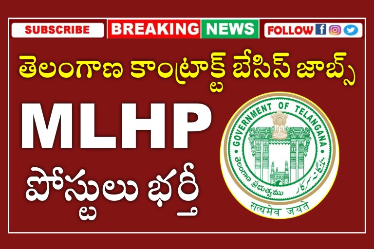 తెలంగాణలో కాంట్రాక్ట్ ఉద్యోగాలు | TS Contract Basis Jobs Recruitment 2024 | Telangana MLHP Jobs Recruitment 2024