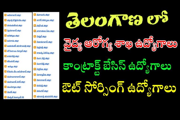 పరీక్ష లేదు | Telangana Contract Basis Jobs Recruitment 2024 | Telangana Outsourcing Jobs | Telangana Latest jobs Notifications