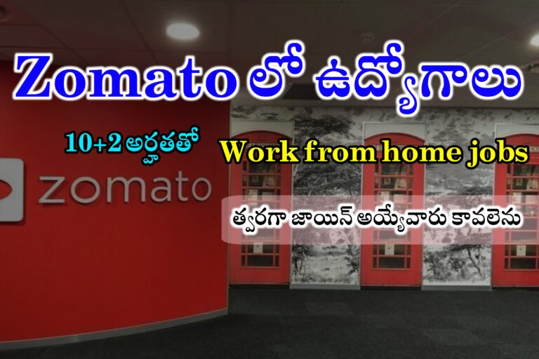 మీరు చక్కగా ఇంటి నుండే పని చేయండి | Zomato లో Work from home jobs | Work from home jobs in Telugu | Zomato Work from home jobs 