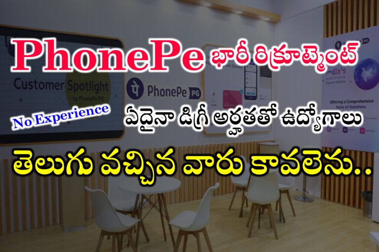 తెలుగు వారికి సూపర్ ఛాన్స్ | Phonepe Big Recruitment | Phonepe Advisor, Trust and Safety Jobs | Latest jobs in Telugu 