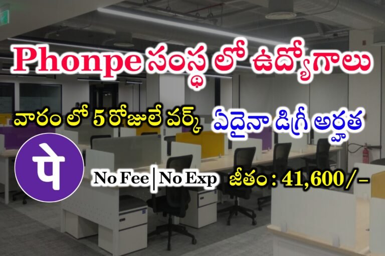 41,600 జీతము , వారం లో 5 రోజులే పని | Phonepe latest Hiring for Freshers | Phonepe Social Media Advisor Jobs Recruitment 