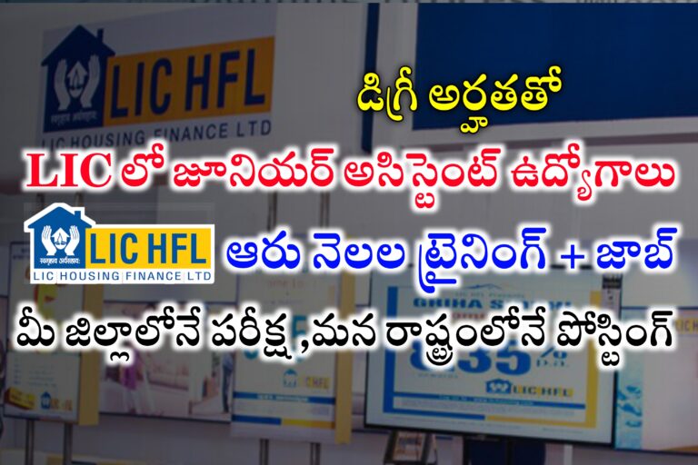 LIC లో జూనియర్ అసిస్టెంట్ ఉద్యోగాలకు నోటిఫికేషన్ విడుదల | LIC HFL Junior Assistant Jobs Recruitment 2024 | Junior Assistant Jobs in LIC HFL 