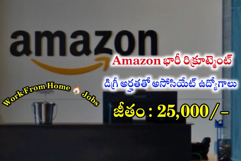 25,000/- జీతముతో Amazon లో Work from home ఉద్యోగాలు | Amazon Work From Home jobs in Telugu | Amazon WFH Jobs 