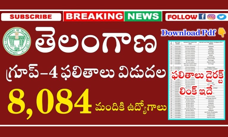 తెలంగాణ గ్రూపు-4 ఫలితాలు విడుదల | Telangana Group-4 Results Released | TGPSC Group-4 Results | TG Group-4 Results Direct Link