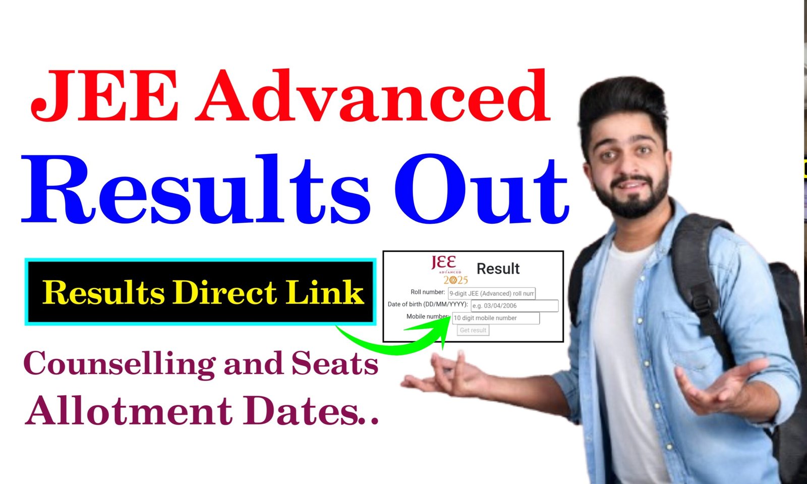 JEE Advanced Results Direct Link