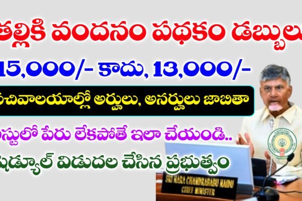 తల్లికి వందనం పథకం డబ్బులు జమ