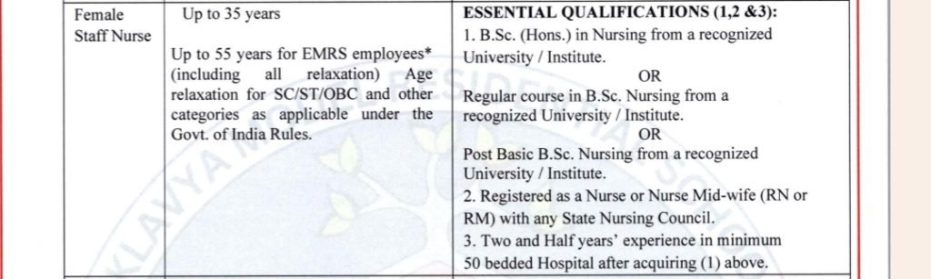 EMRS Staff Nurse Qualification 